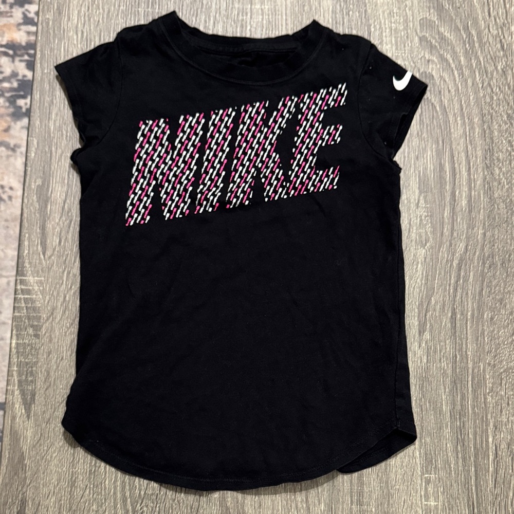 Nike Kids Black and Pink Graphic Tee